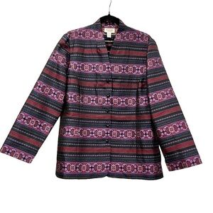 VINTAGE Talbots Regency Silk 98% Collarless Blazer Size 14. Like New.